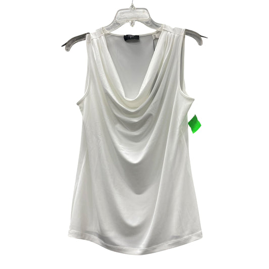 Top Sleeveless By Tahari In White, Size:M