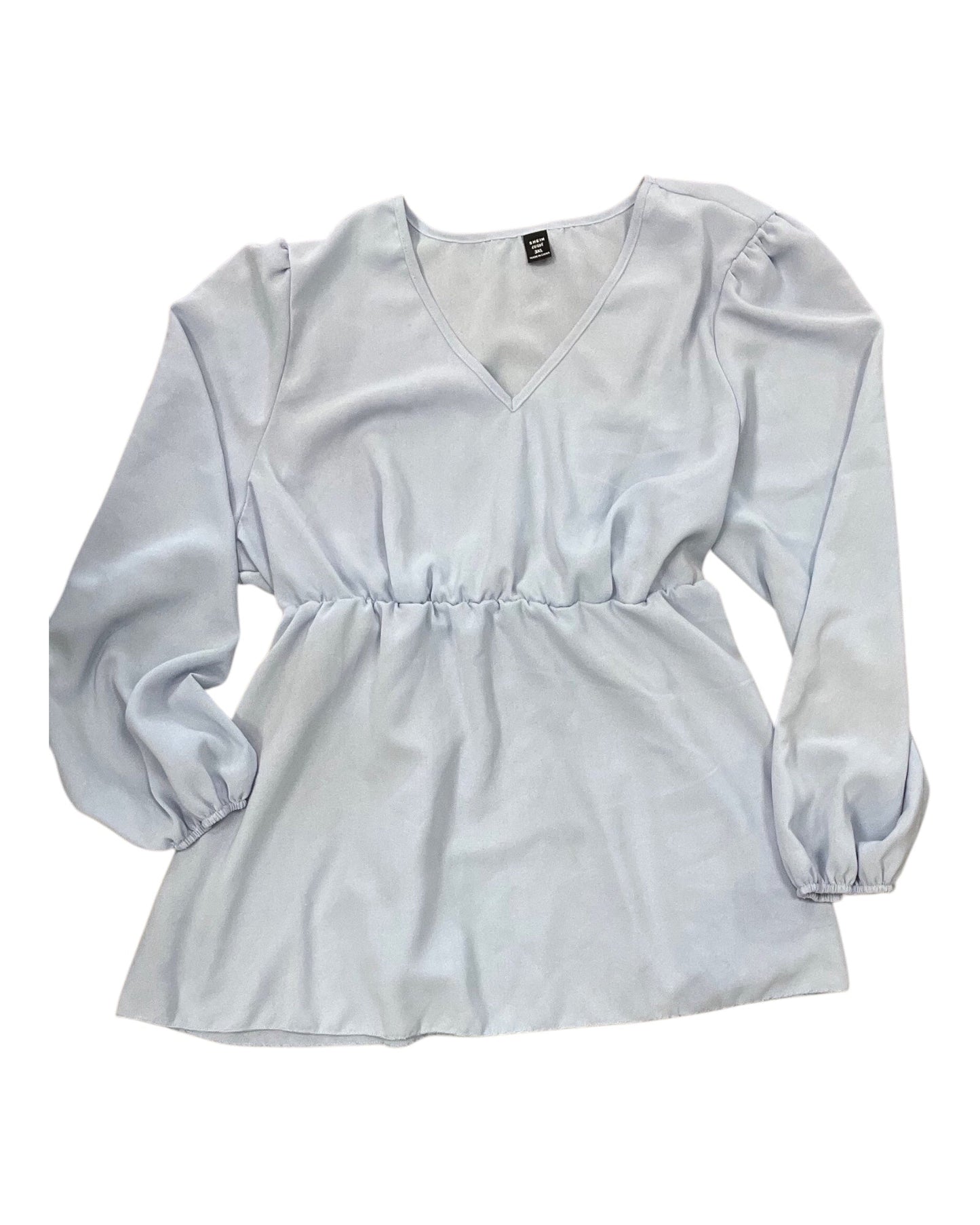 Top 3/4 Sleeve By Shein In Blue, Size:3X