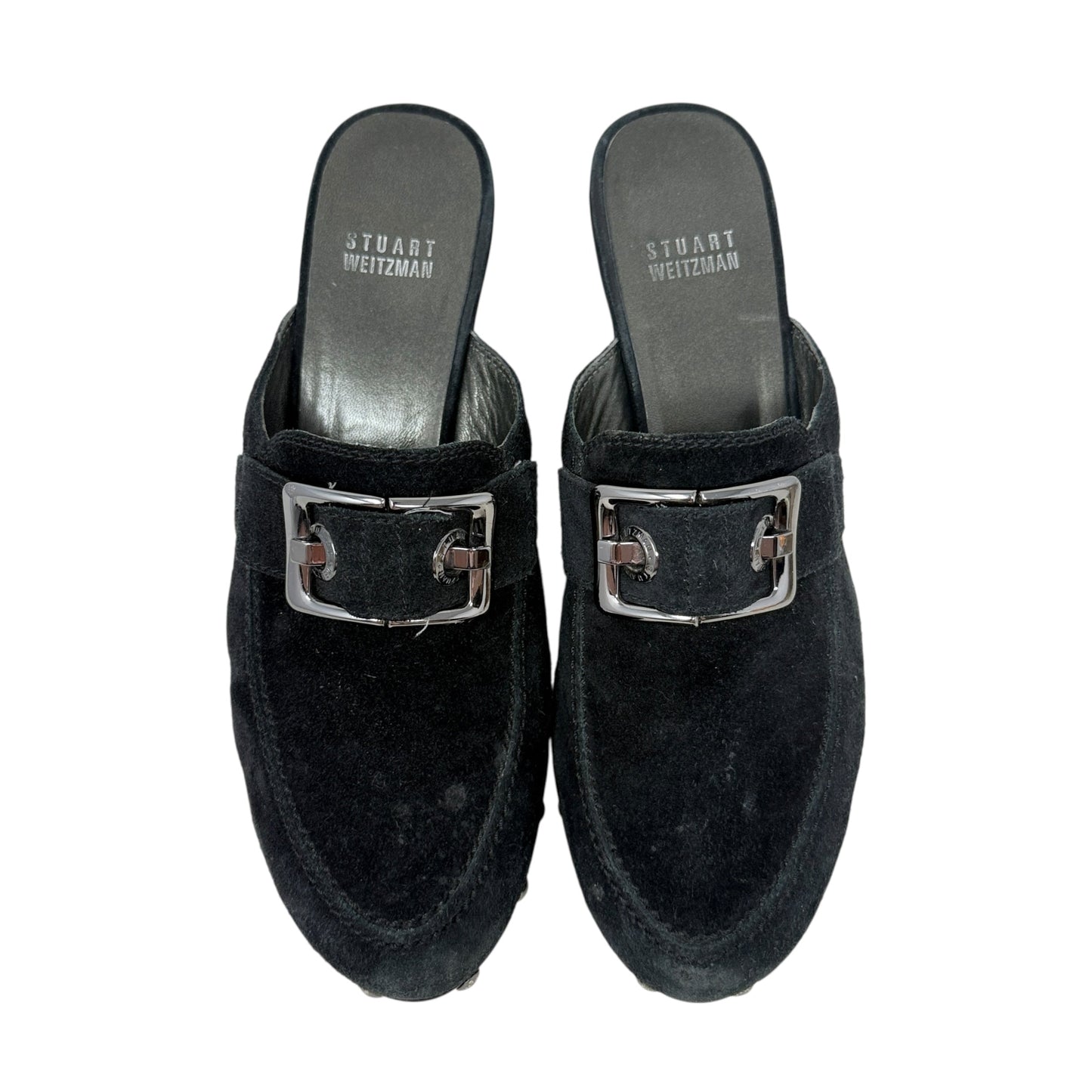 Studded Suede Clogs Designer By Stuart Weitzman In Black, Size: 7.5