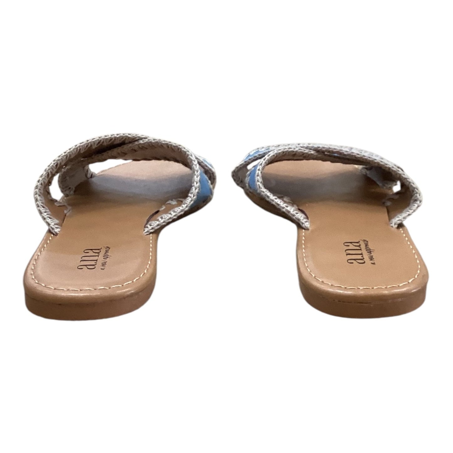 Sandals Flats By Ana In Blue & Tan, Size:6