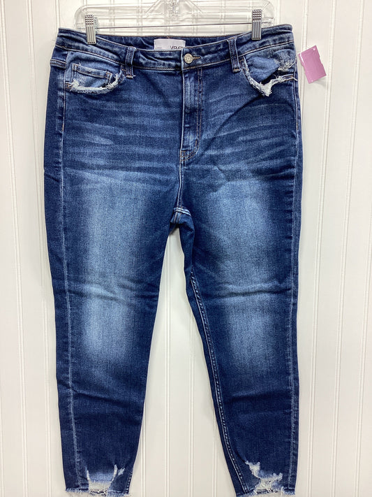 Jeans Skinny By Verve In Blue Denim, Size:12