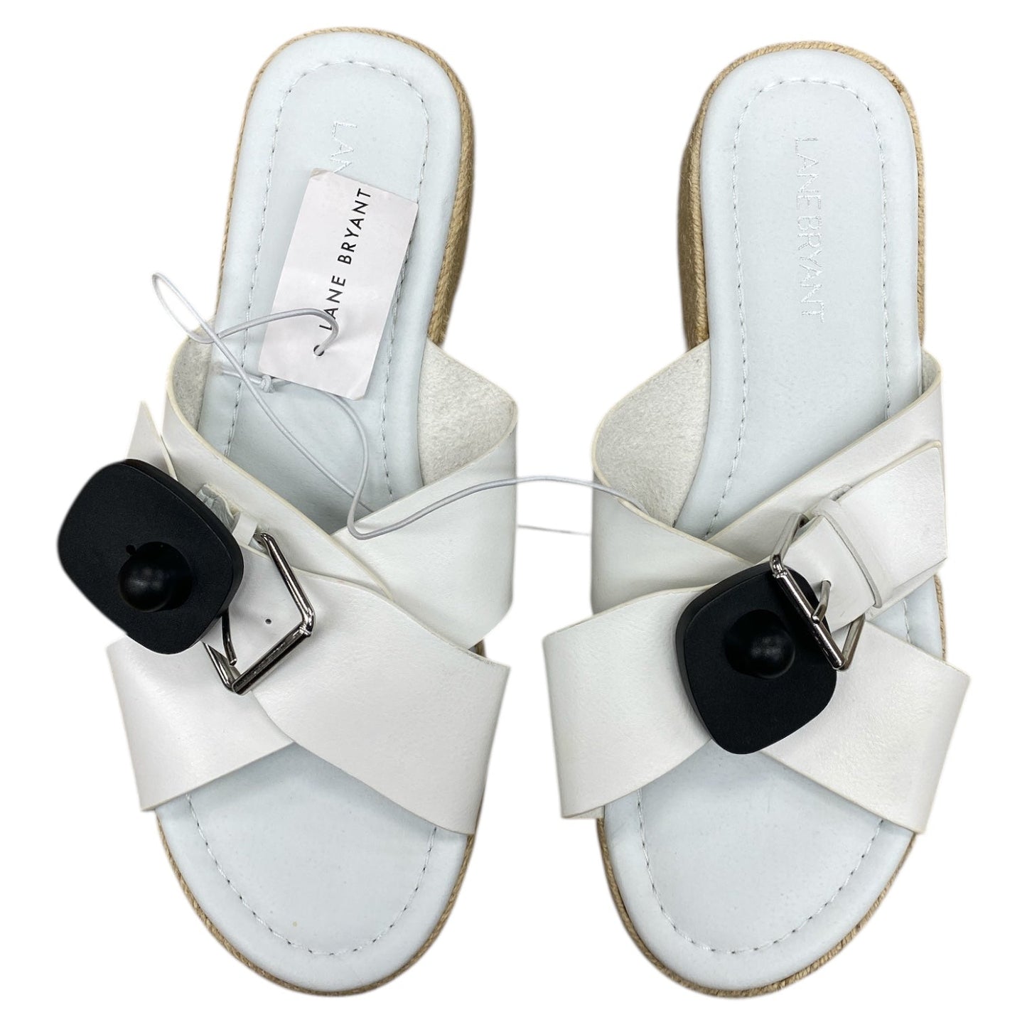 Sandals Flats By Lane Bryant In White, Size:9