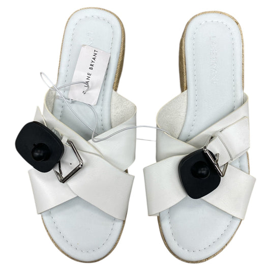 Sandals Flats By Lane Bryant In White, Size:9