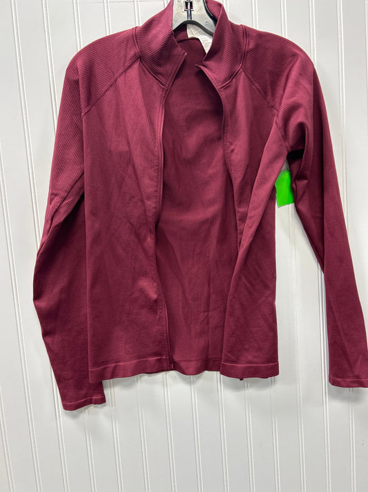 Athletic Jacket By Fabletics In Maroon, Size:M