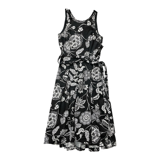 Dress Casual Midi By Tahari By Arthur Levine In Black & White, Size:4