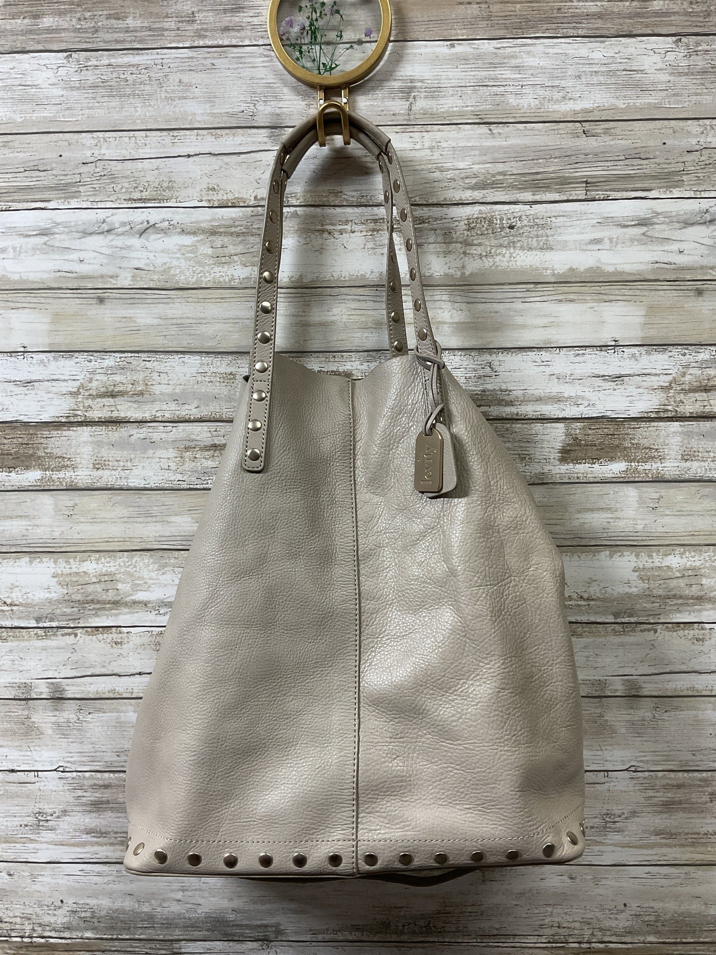 Handbag Leather By Cmb In Grey, Size:Large