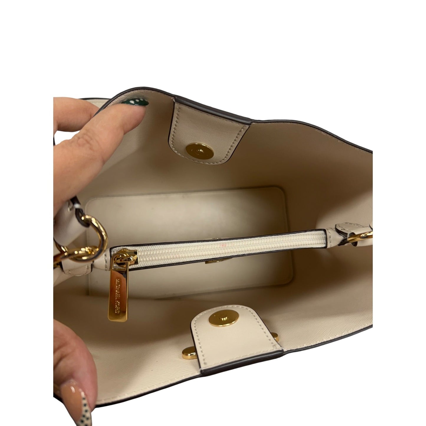 Handbag Designer By Michael Kors In Cream, Size:Medium
