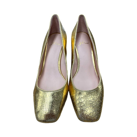 Shoes Heels Block By J. Crew In Gold, Size:5.5