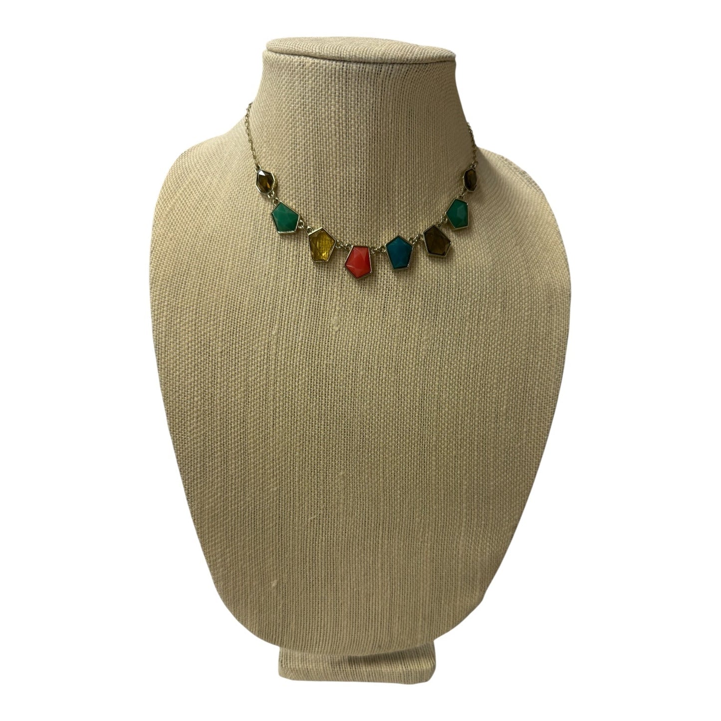 Necklace Statement By  Cme In Gold & Green