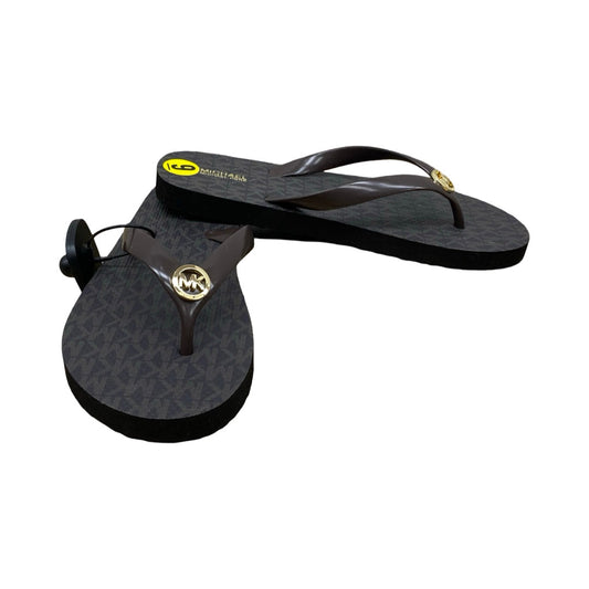 Sandals Flip Flops By Michael By Michael Kors In Brown, Size:9