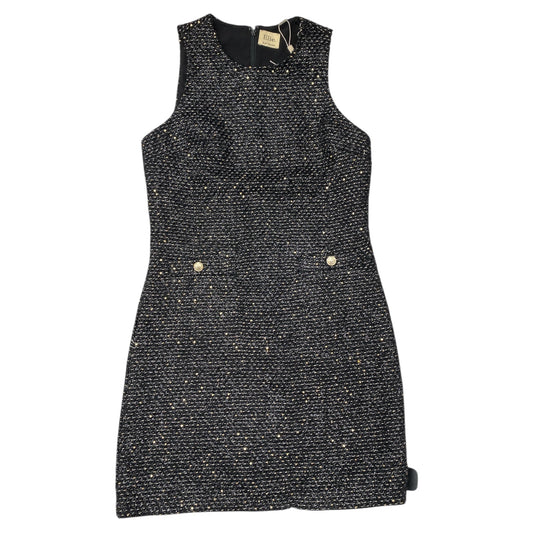 Dress Party Midi By Elie Tahari In Black & Gold, Size:8