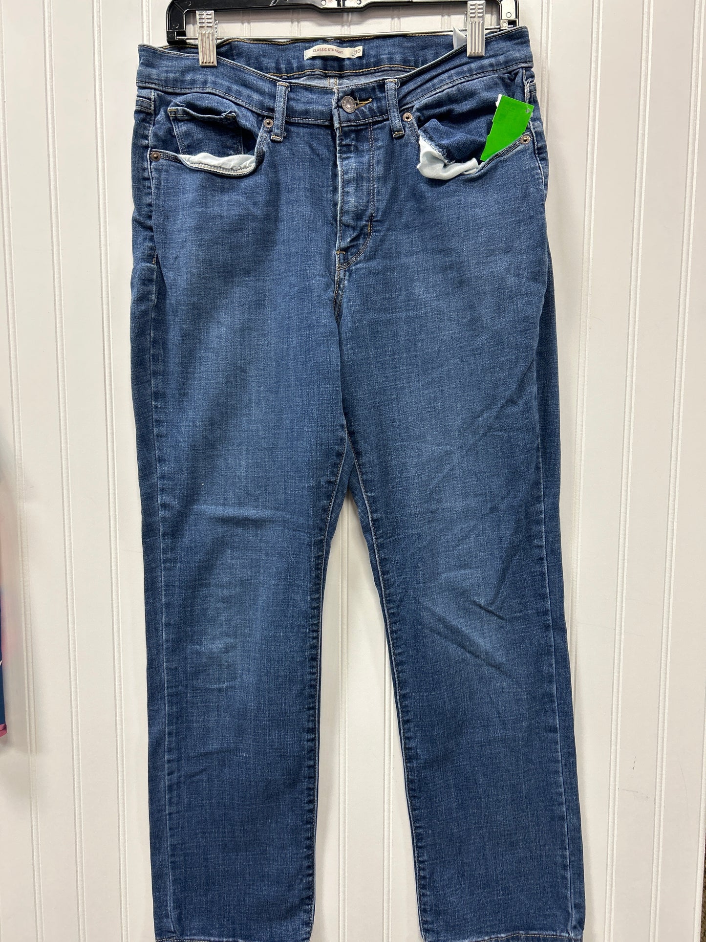 Jeans Straight By Levis In Blue Denim, Size:8