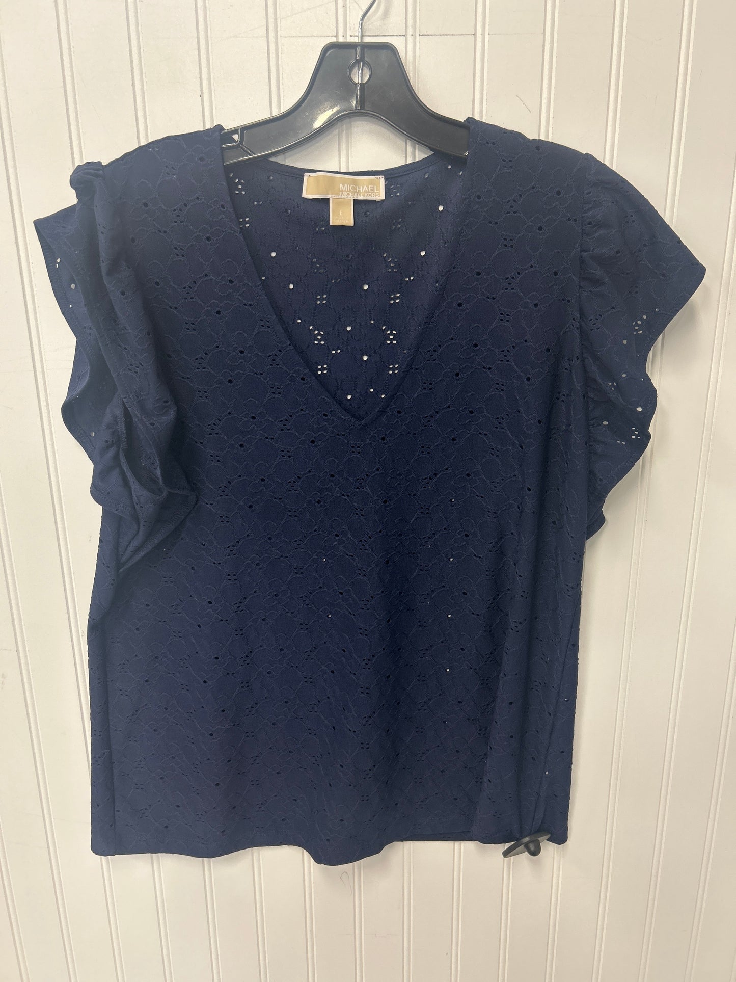 Top Ss By Michael By Michael Kors In Navy, Size:L