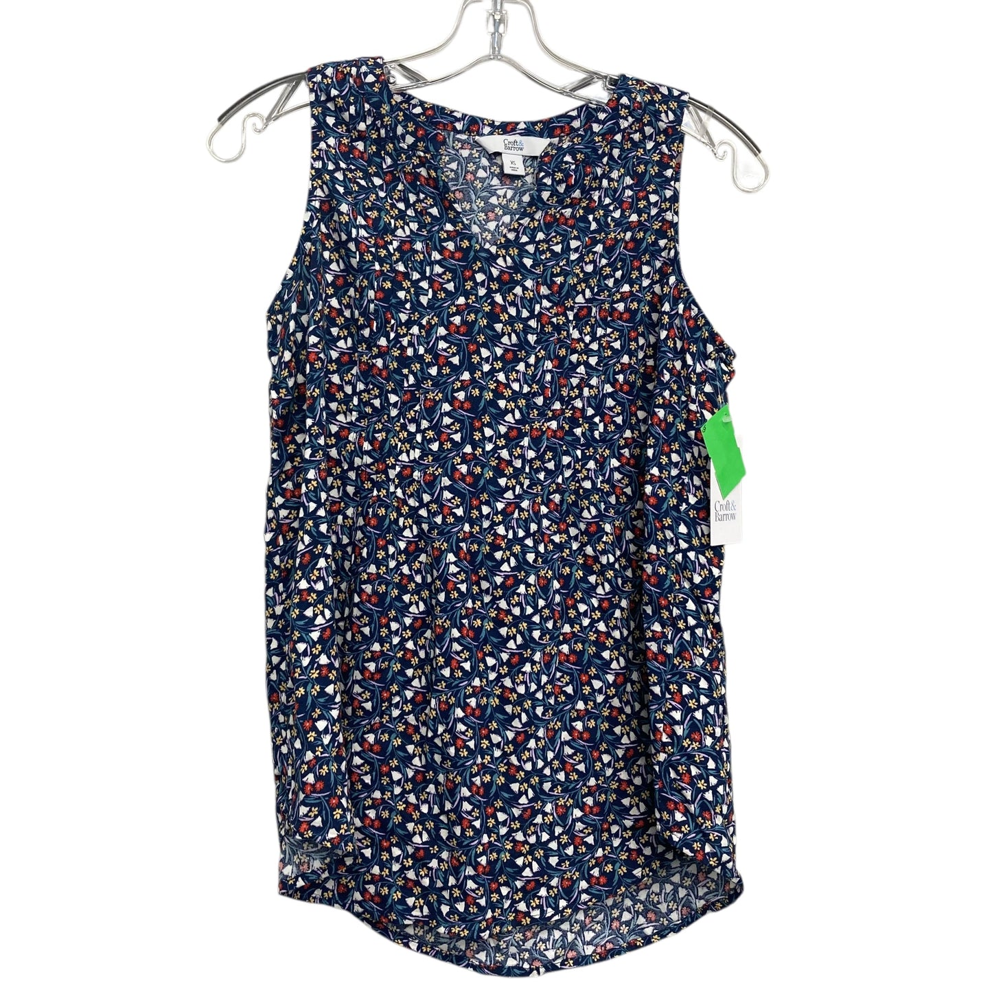 Top Sleeveless By Croft And Barrow In Floral Print, Size:Xs