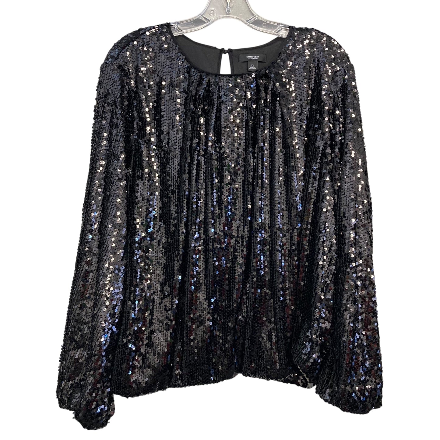 Top Ls By Simply Vera In Black, Size:Xl