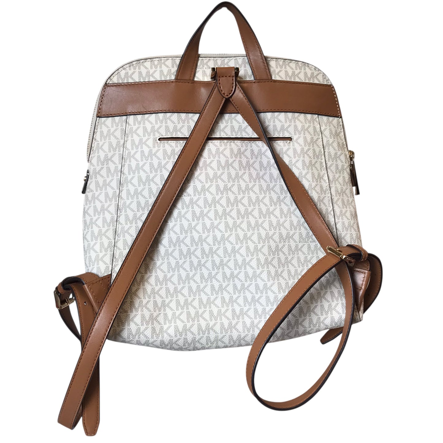 Backpack Designer By Michael Kors In Grey & White, Size:Small