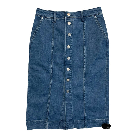 Skirt Midi By Ann Taylor In Blue Denim, Size:2