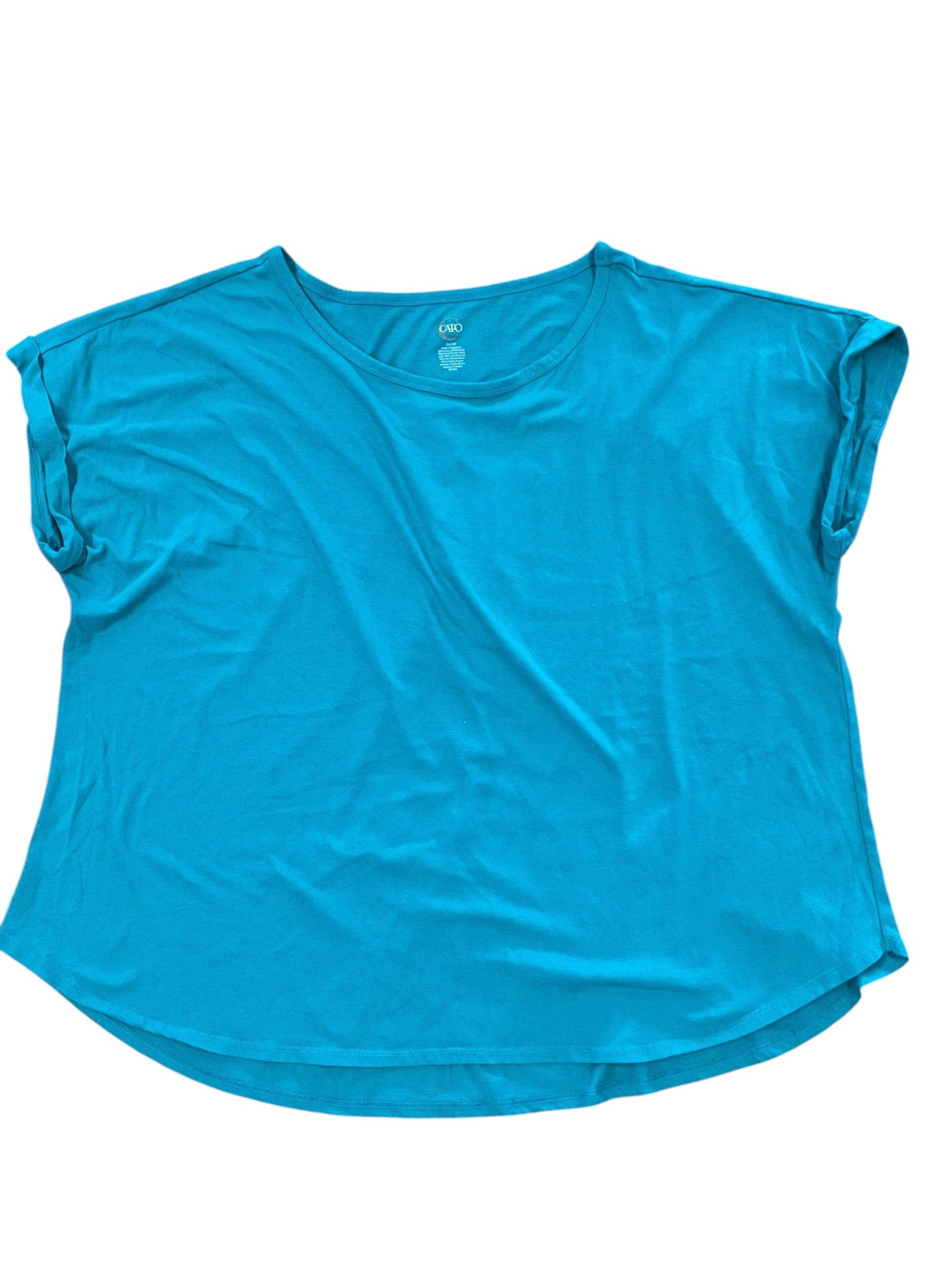 Top Ss Basic By Cato In Teal, Size:3X