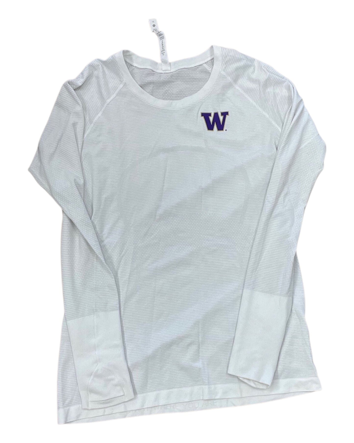Athletic Top Ls Crewneck By Lululemon In White, Size:12
