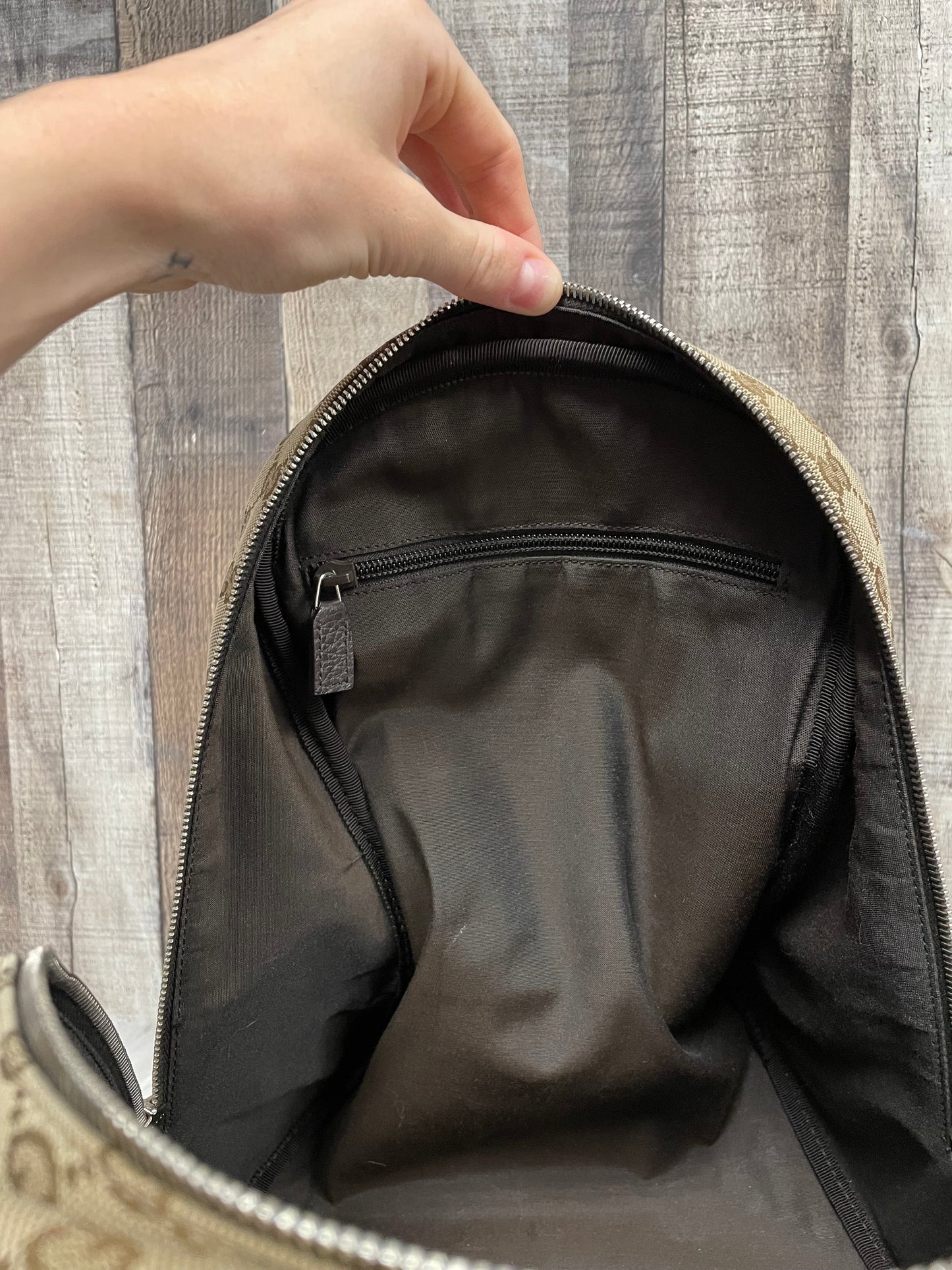 Backpack Luxury Designer By Gucci, Size: Medium