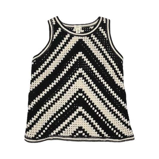 Top Sleeveless By Nicole Miller In Black & Cream, Size:2X