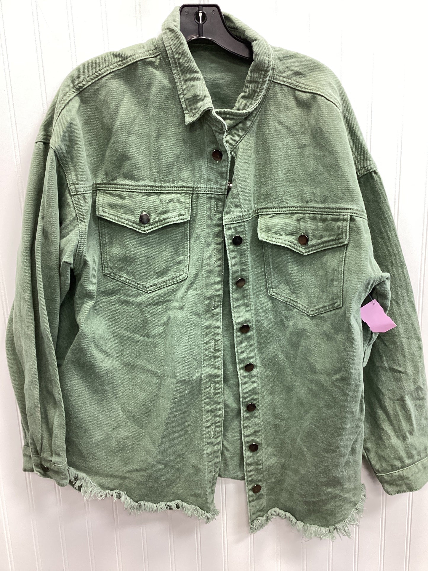 Jacket Denim By Clothes Mentor In Green Denim, Size:M