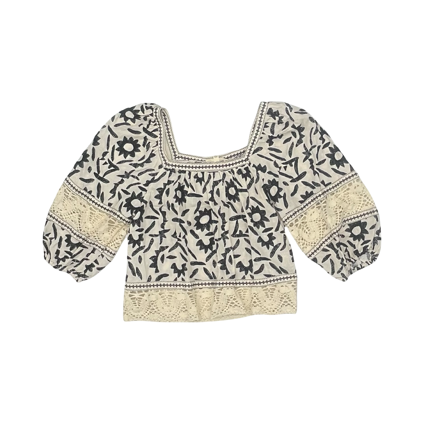 Top 3/4 Sleeve By Christian Siriano In Black & Cream, Size:Xs