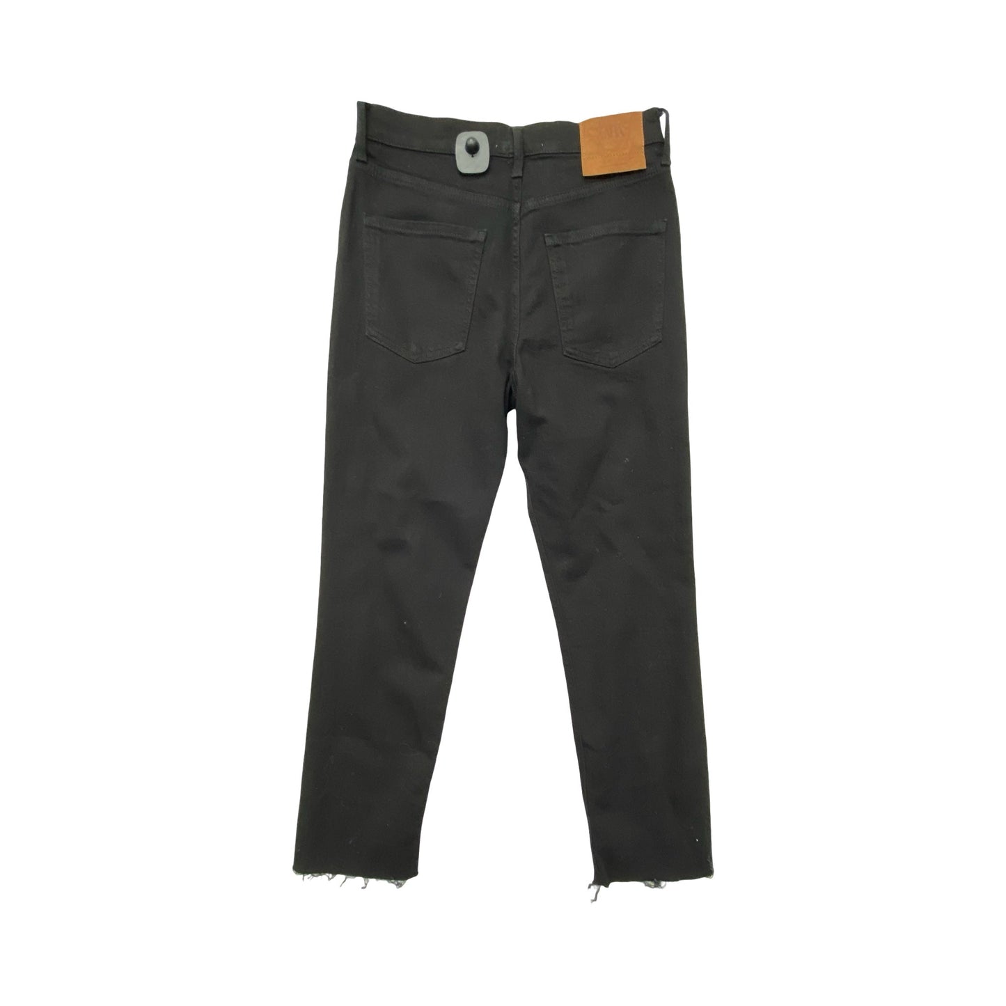 Jeans Straight By Zara In Black Denim, Size:8