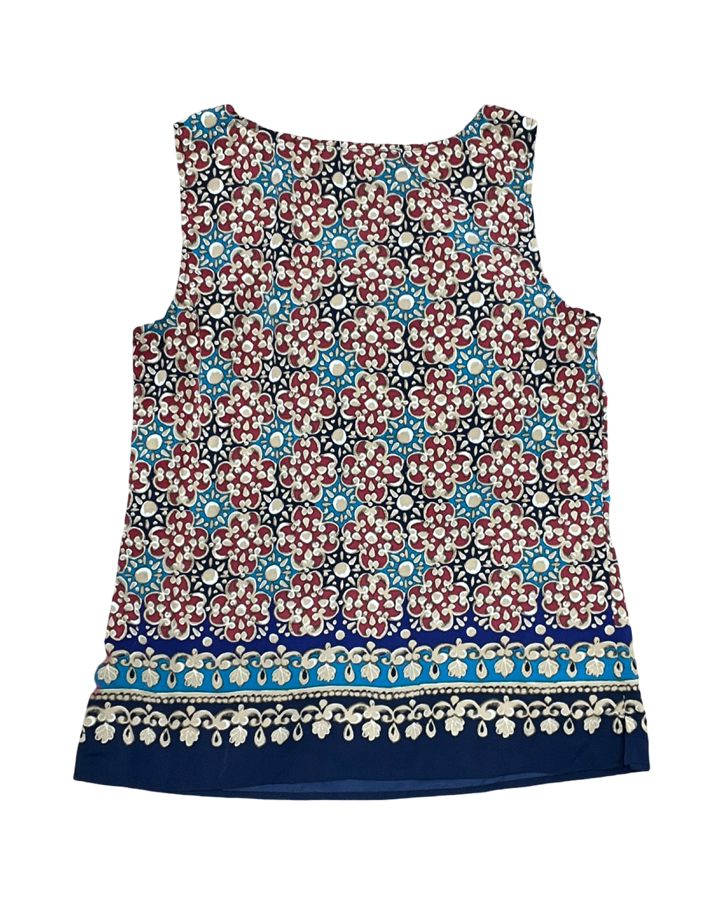 Top Sleeveless By Croft And Barrow In Cream & Red, Size:M