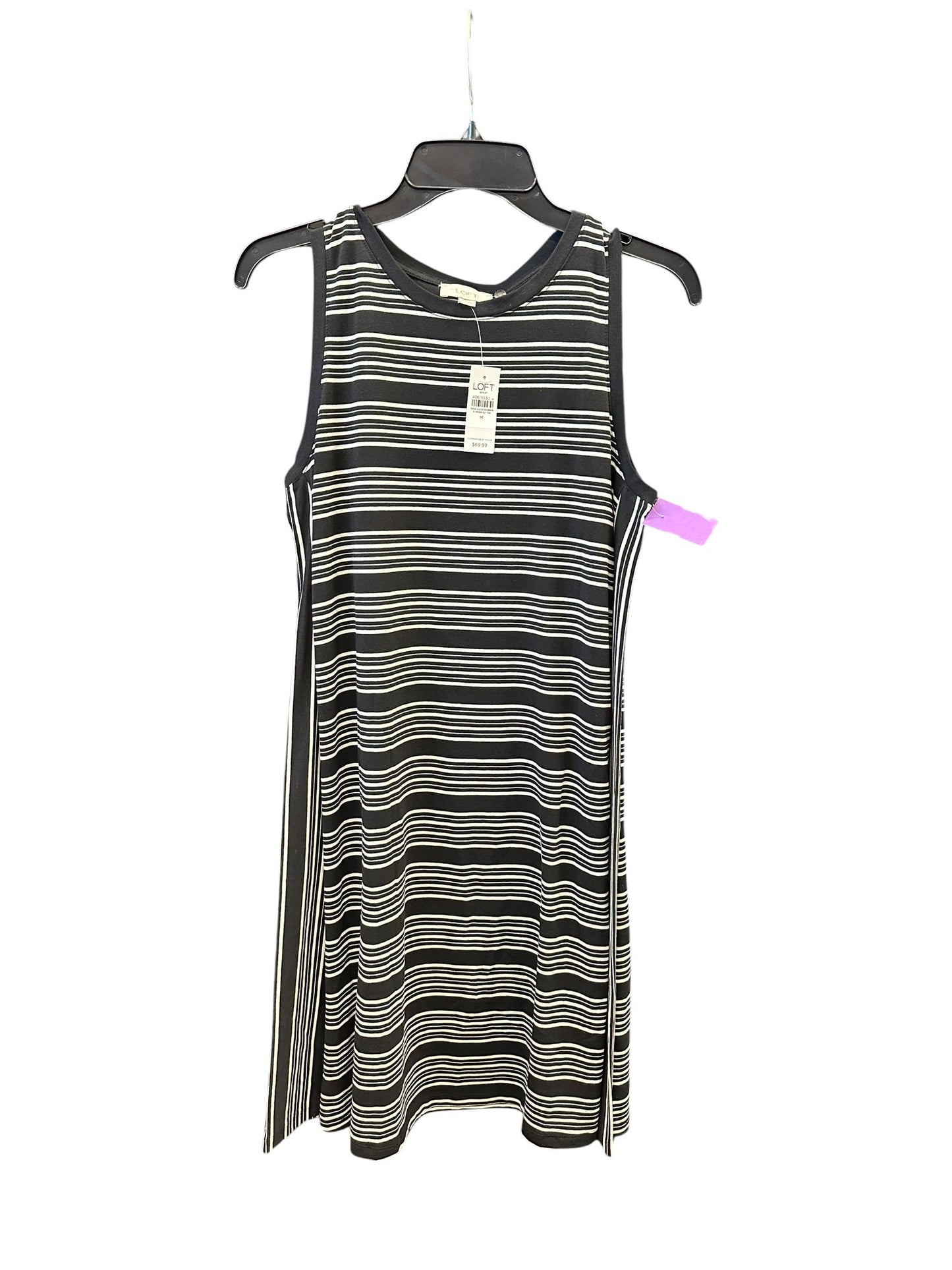 Dress Casual Midi By Loft In Black & White, Size:M