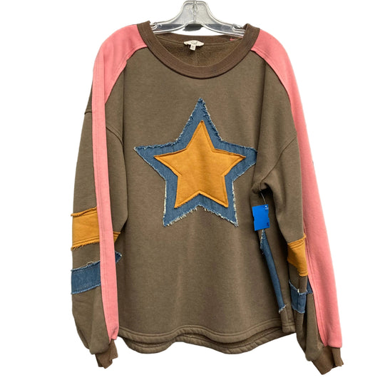 Sweatshirt Crewneck By Easel In Brown, Size:L