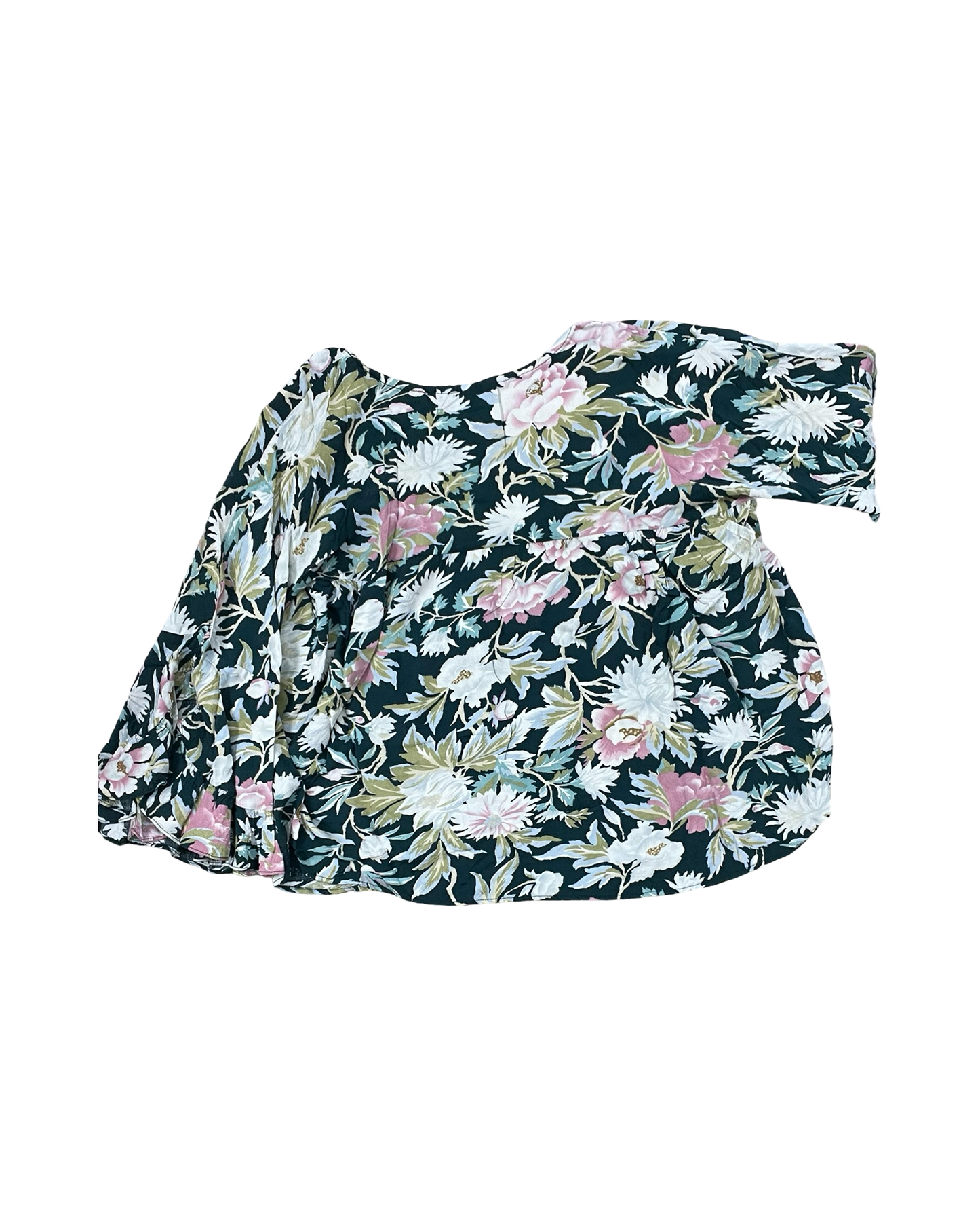 Top 3/4 Sleeve By Supplies In Cream & Green, Size:M