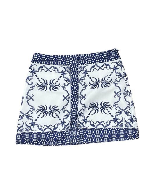 Skirt Mini & Short By Commense In Blue & White, Size:Xs