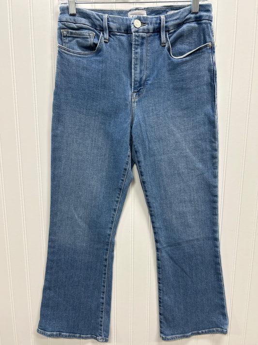 Jeans Boot Cut By Frame In Blue Denim, Size:8