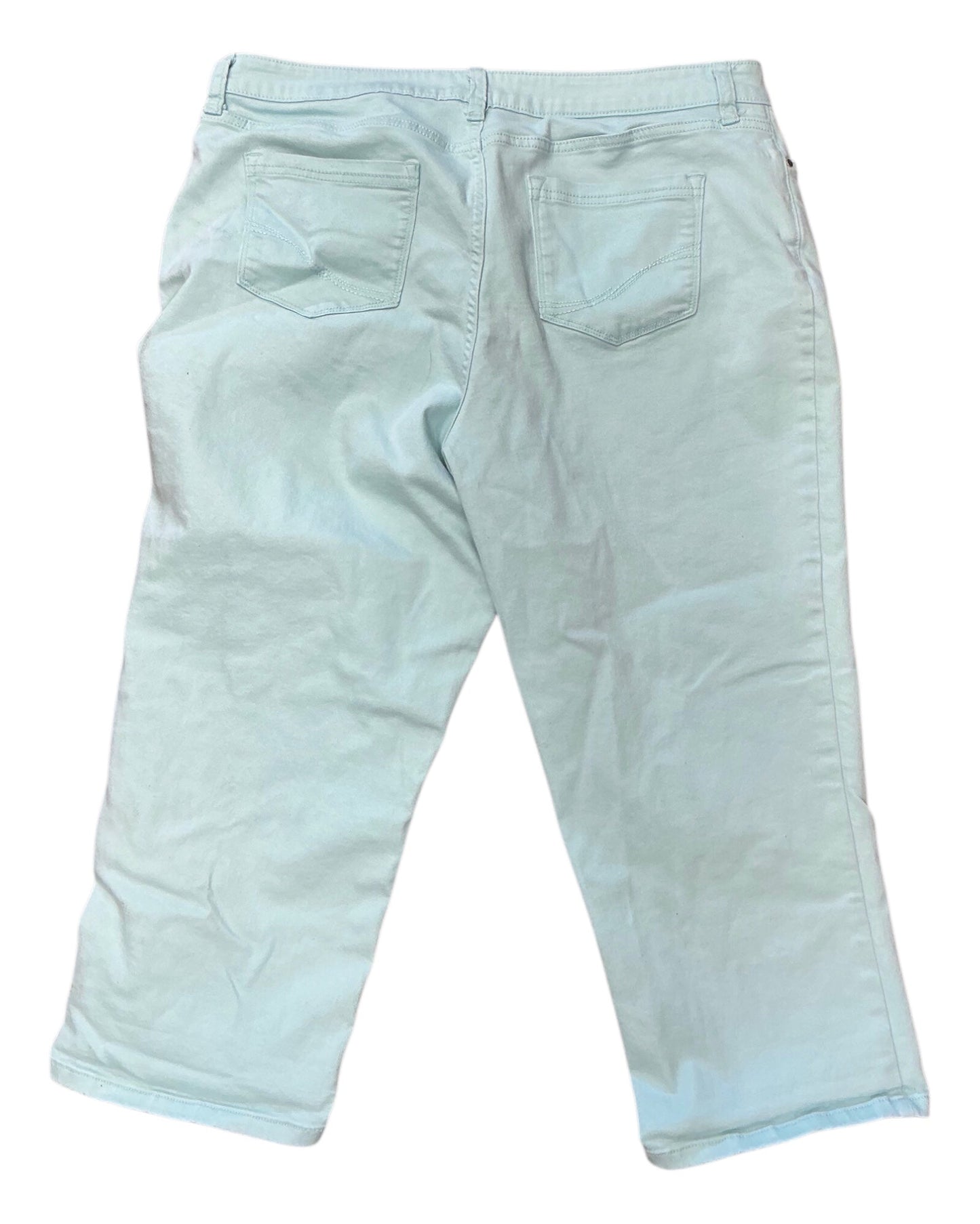 Pants Cropped By Croft And Barrow In Aqua, Size:18
