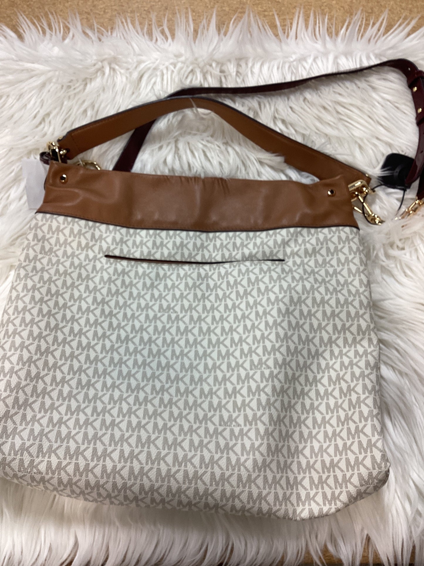 Handbag Designer By Michael Kors In White, Size:Large