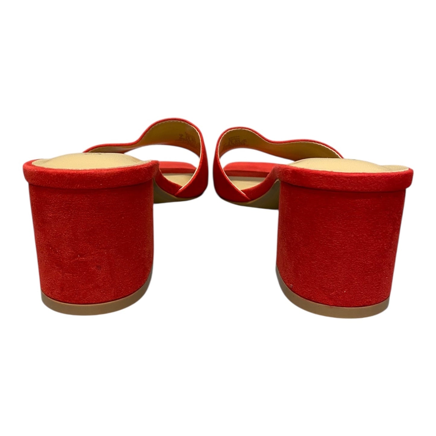 Sandals Heels Block By Cme In Red, Size:8