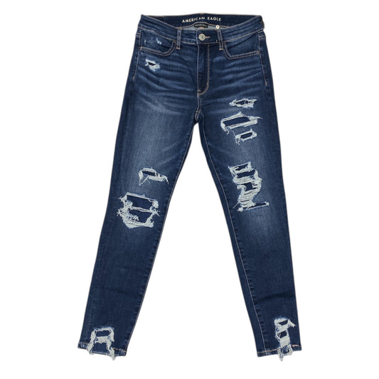 Jeans Cropped By American Eagle In Blue Denim, Size:8