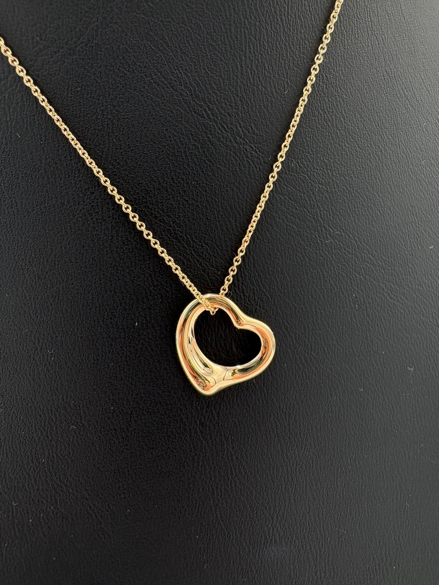 Tiffany & Company Open Heart 18k Rose Gold 16mm Luxury Necklace