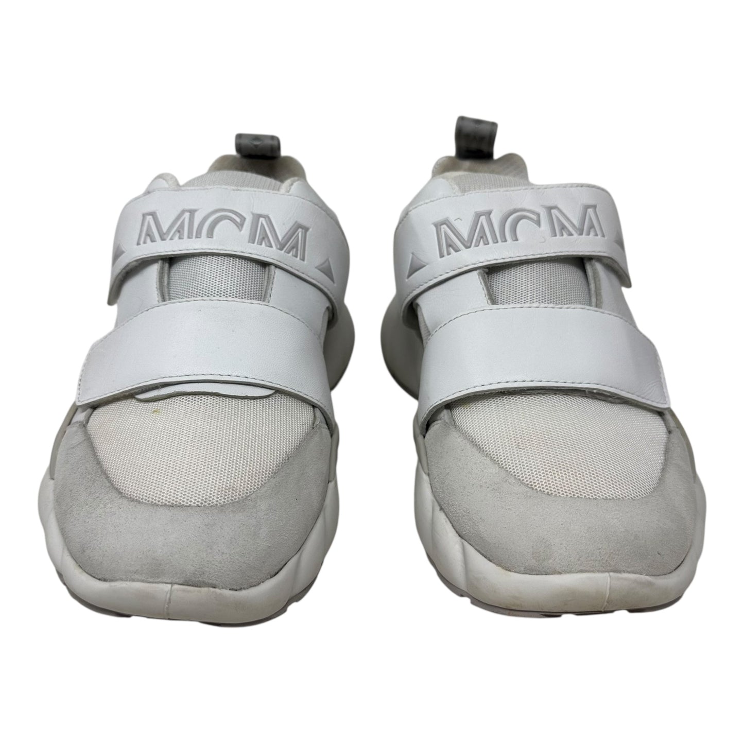 Himmel Low Top Velcro Sneakers Shoes Luxury Designer By Mcm In White, Size: 8 (38)