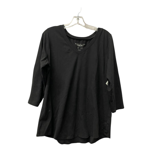 Top 3/4 Sleeve Basic By Susan Graver In Black, Size:L