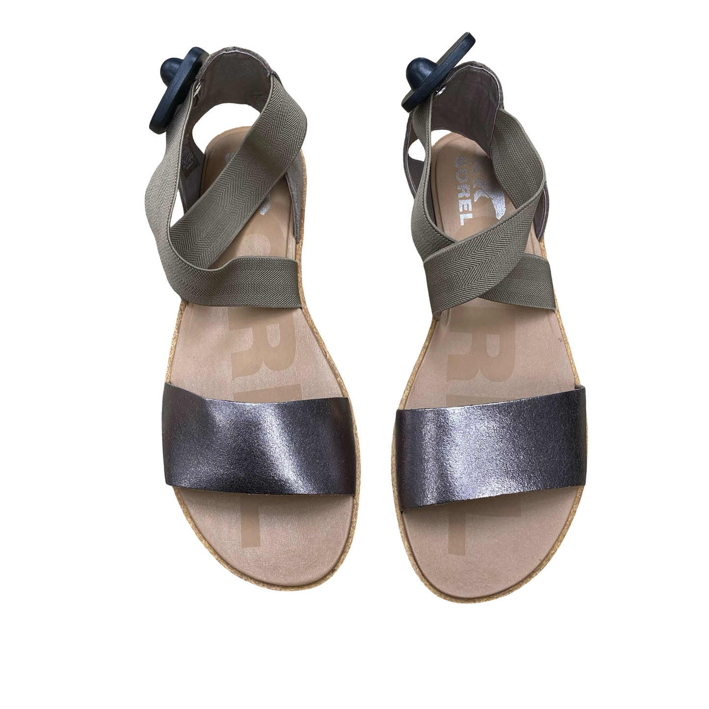 Sandals Designer By Sorel In Gold, Size:10