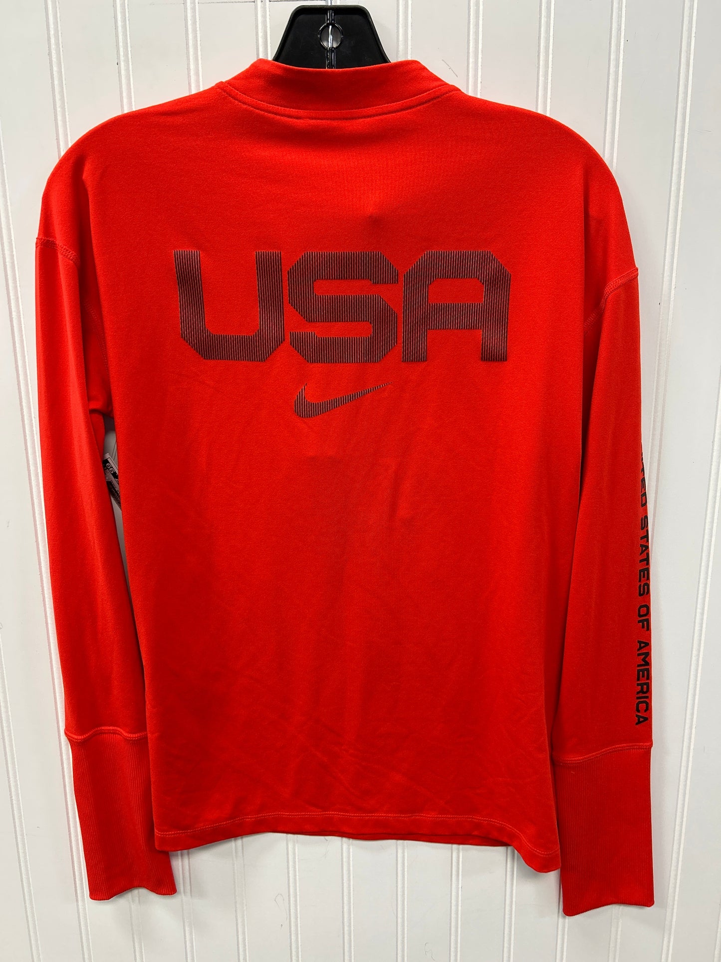 Athletic Top Ls Collar By Nike Apparel In Red, Size:S