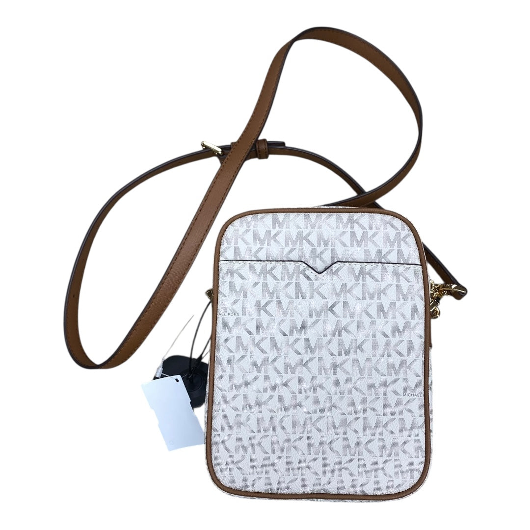 Handbag Designer By Michael Kors In Brown & Cream, Size:Small