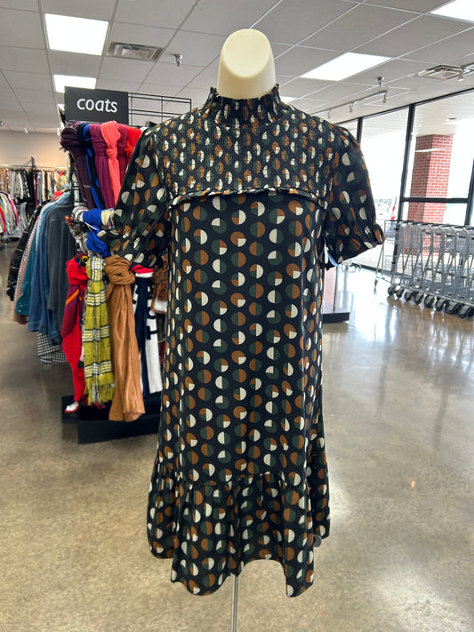 Dress Casual Short By Thml In Green & Tan, Size:S