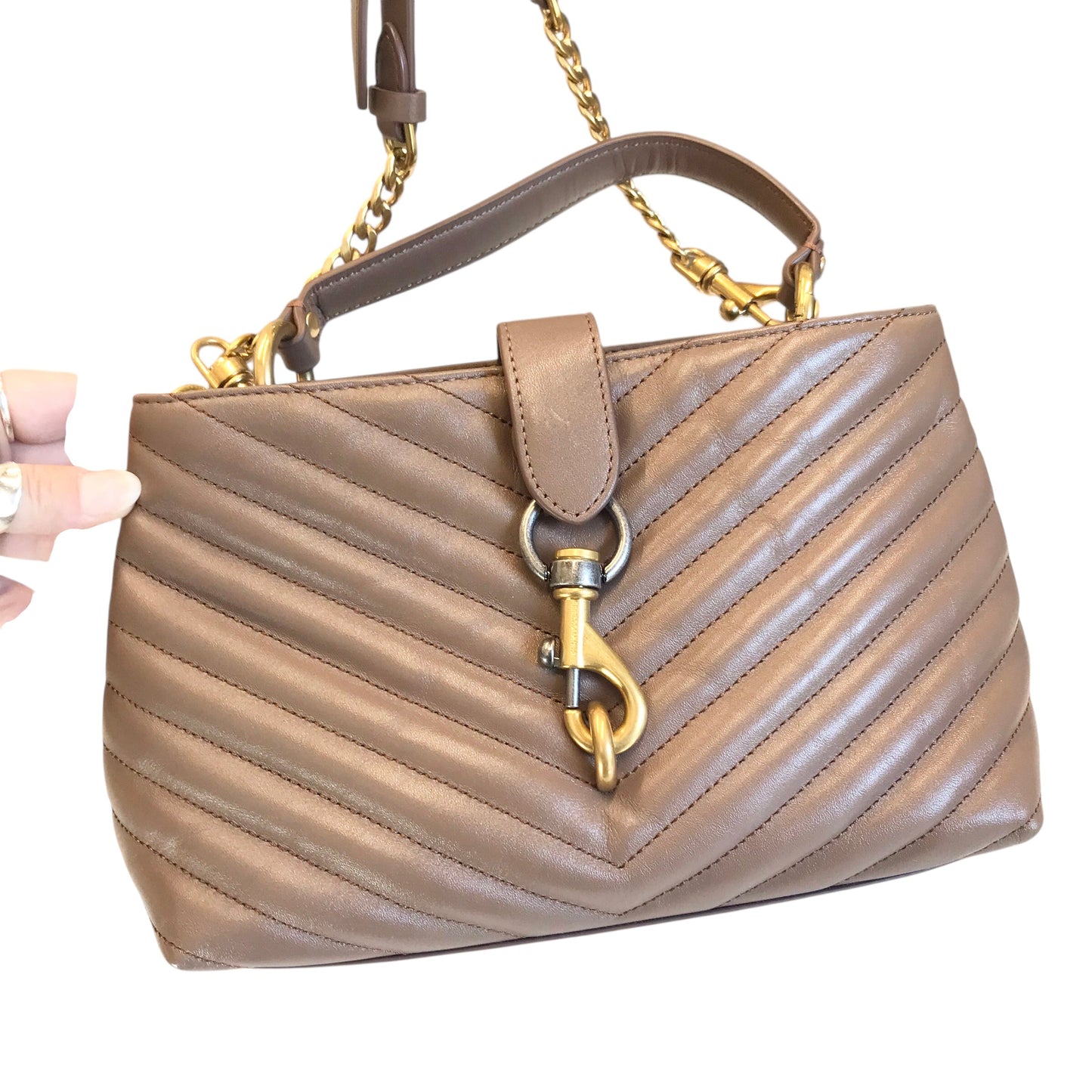 Handbag Designer By Rebecca Minkoff In Brown, Size:Medium