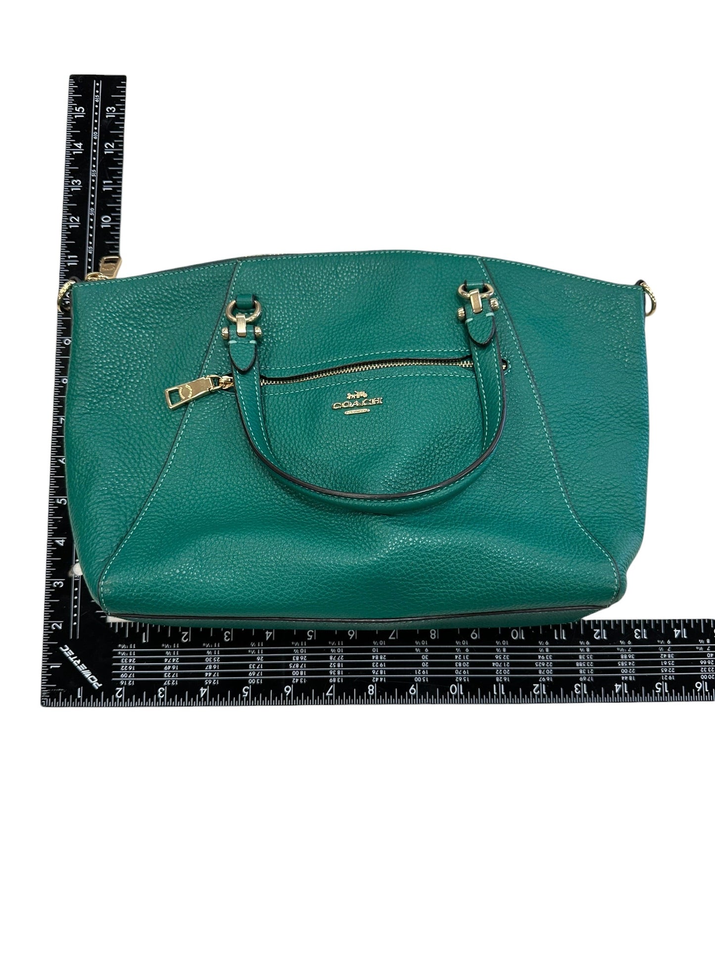 Handbag Designer By Coach In Green, Size:Medium