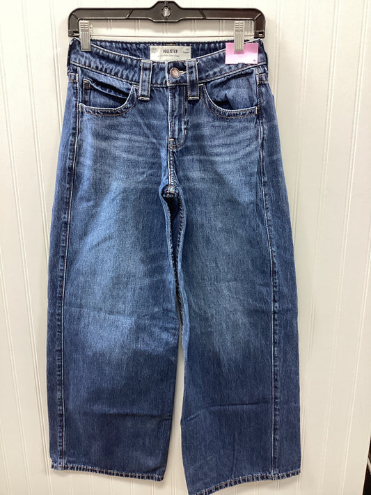 Jeans Wide Leg By Hollister In Blue Denim, Size:0