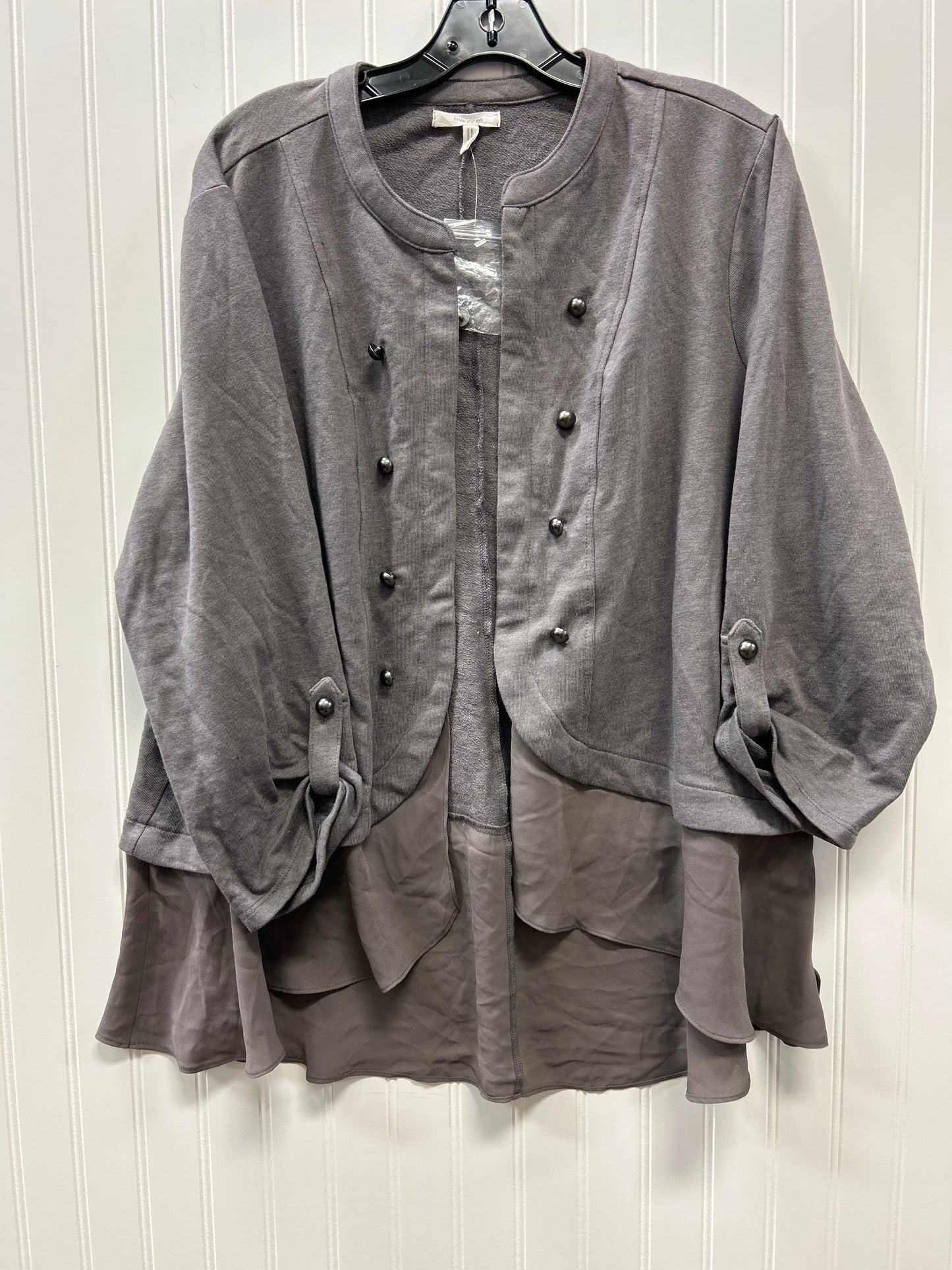 Blouse Ls By Maurices In Grey, Size:M NWT