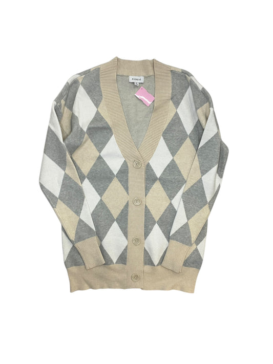 Cardigan By Evereve In Grey & Tan, Size:Xs